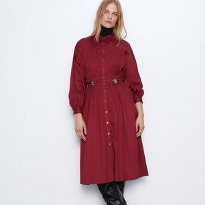 ❤️❤️ZARA SHIRTDRESS WESTERN ALINE MAROON❤️❤️